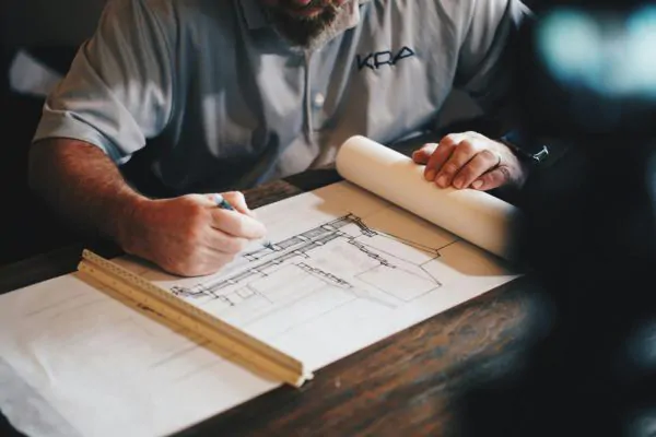 home renovation contractors writing a site plan